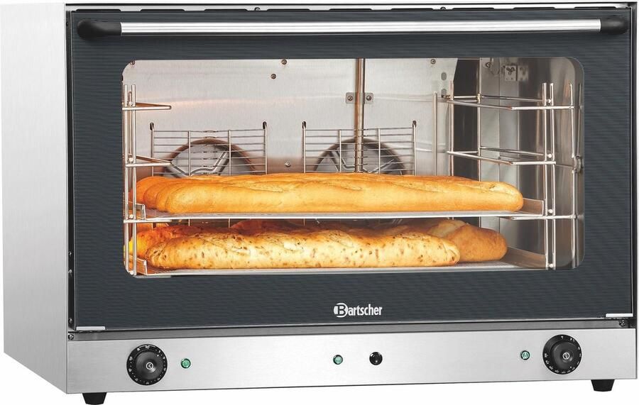 Bartscher Heteluchtoven Serie AT 4 Niveaus EN600x400 50°C 300°C 400V Handmatige Bevochtiging 835x800x570mm Horeca Oven
