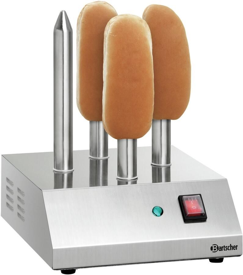 Bartscher Hotdog-Spiestoaster met 4 Toasttangen 190 W 240x280x(H)310mm