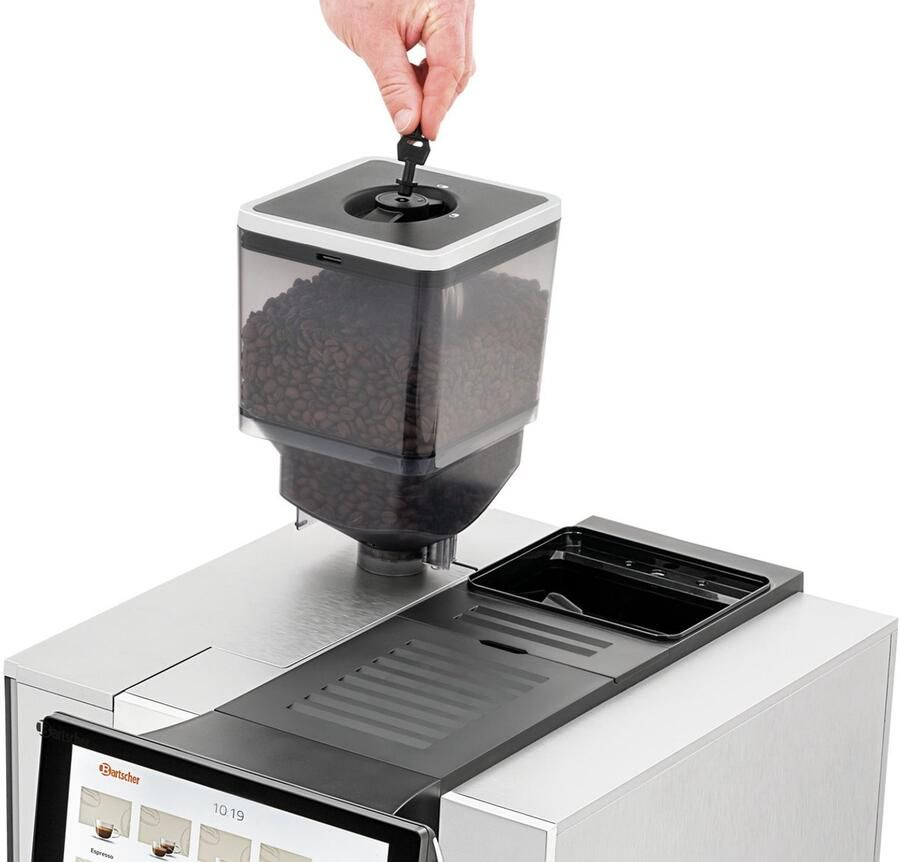 Bartscher KV1 DELUXE Volautomatisch Koffiezetapparaat 60-80 kopjes u 30+ koffiespecialiteiten Touchscreen 370x535x625mm Horeca Koffiemachine Koffieapparaat