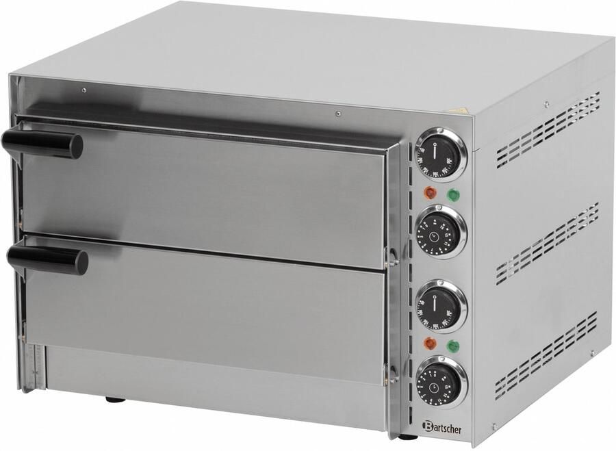 Bartscher Pizzaoven Elektrisch Mini 2 Kamers 2x Ø35cm 2.7kW 230V 545x500x380mm Horeca Oven - Foto 1