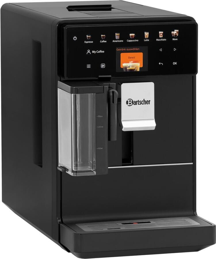 Bartscher Volautomatische Koffiemachine Easy Slim 200 15 Programma s 200g Bonenreservoir 1.3L Watertank Compact Design 215x455x345mm Horeca Koffiemachine Koffieapparaat