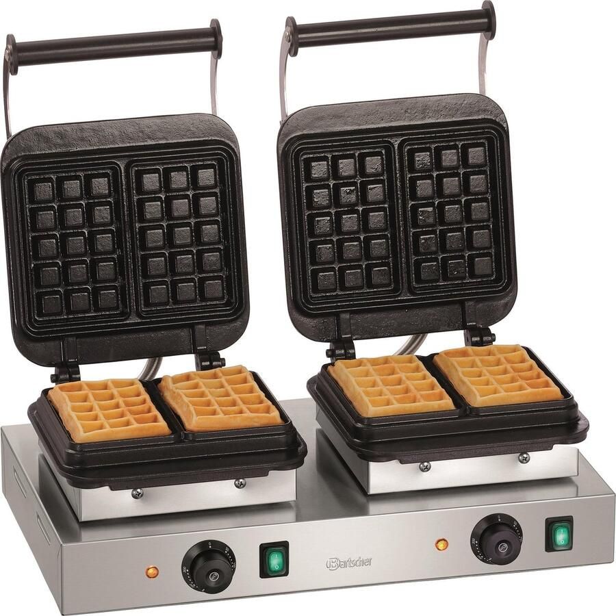 Bartscher Wafelijzer 2BW160-101 2 Bakplaten 50–300°C 2x230V 600x470x250mm
