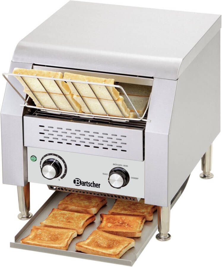 Bartscher Doorlooptoaster 150 sneetjes per uur RVS 36 8x44x(H)38 5cm 2240W