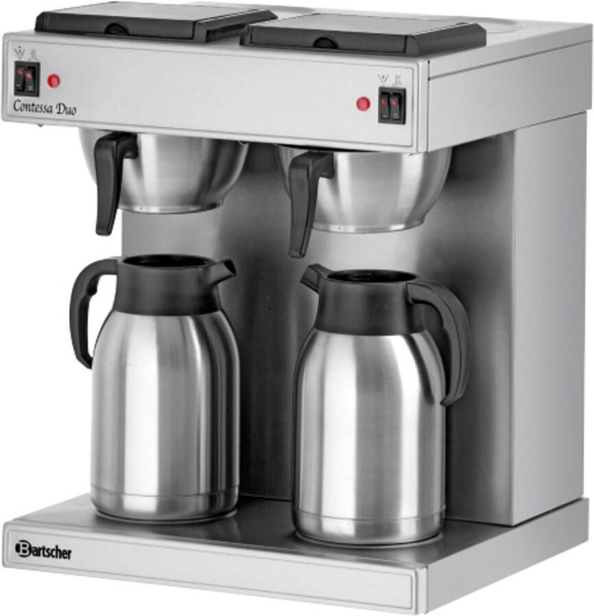 Bartscher Dubbele Koffiemachine Contessa Duo 3 3kW Chroomnikkelstaal 430x400x(H)520mm
