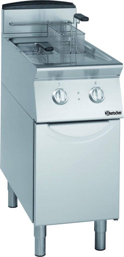 Bartscher Friteuse SERIE 700 Elektrisch 8+8L 140°C 190°C 14kW Aftapkranen 400x700x850mm Horeca