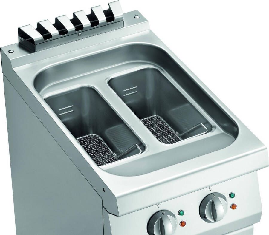 Bartscher Friteuse SERIE 700 Elektrisch 9+9L 100°C 190°C 400V Aftapkranen 400x700x850mm Horeca friteuse