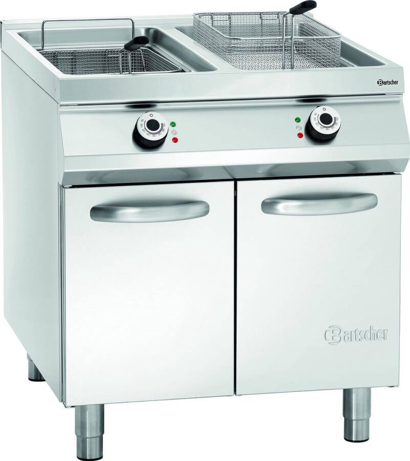Bartscher Friteuse SERIE 900 Elektrisch 20+20L 90°C 190°C 400V Aftapkranen 800x900x900mm Horeca friteuse