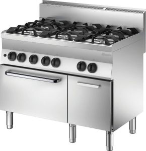 Bartscher Gasfornuis 65cm Diep 110cm Breed 6-Pits GO 1151163 Horeca & Professioneel