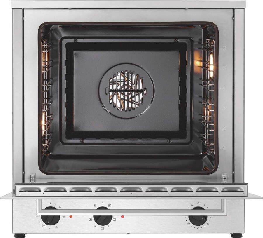 Bartscher Multifunctionele Heteluchtoven 6 Niveaus 440x375 25°C 250°C 230V Grillfunctie 600x650x620mm Horeca Oven