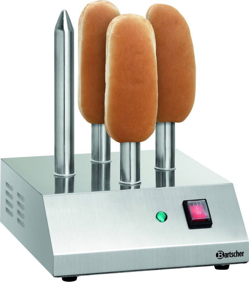 Bartscher Hotdog-Spiestoaster met 4 Toasttangen 190 W 240x280x(H)310mm