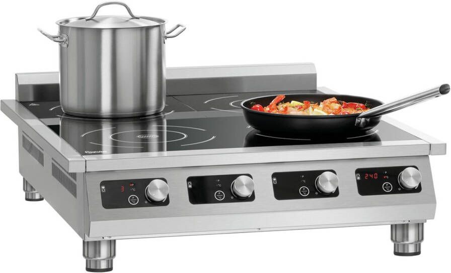 Bartscher Inductiekookplaat 4P 35-1 TCK 2x 3500W 400V 792x900x234mm - Foto 2