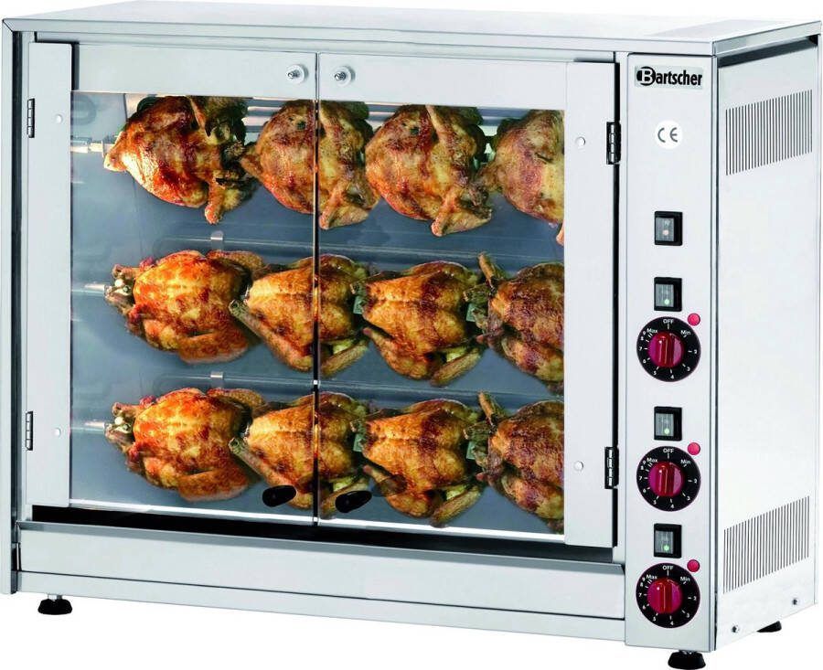 Bartscher Elektrische Kippengrill 3 Spitten 880x430x(h)710mm 5KW 12 Kippen