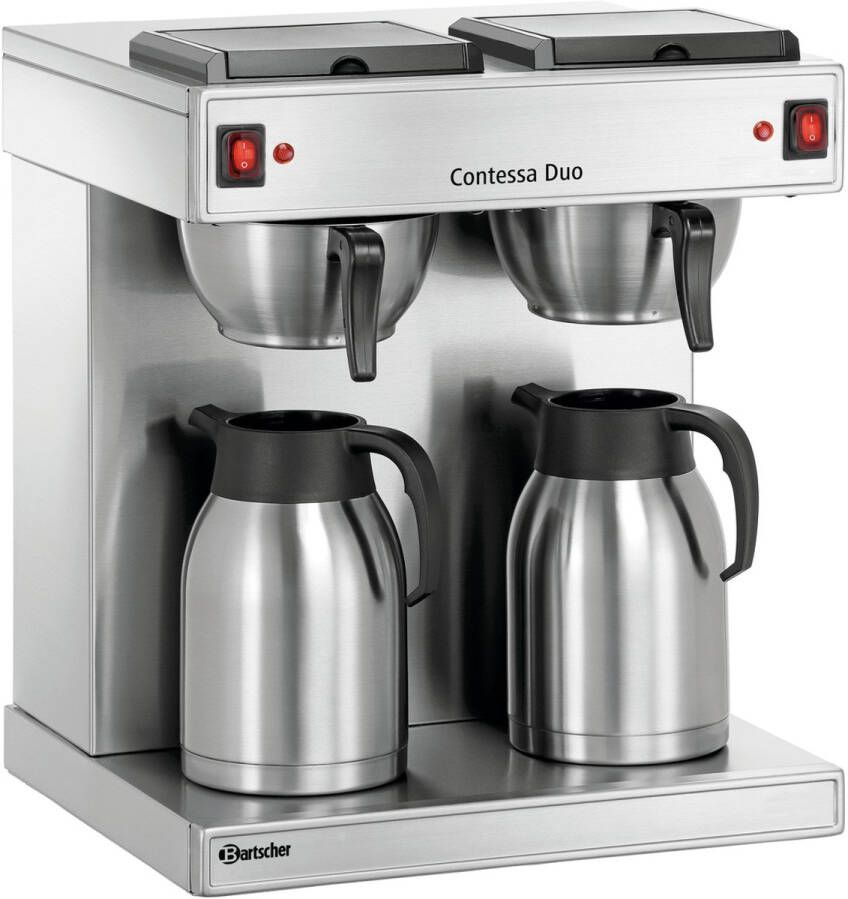 Bartscher Koffiemachine Contessa Duo 2 Thermoskannen 2x 13 Kopjes 430x400x520mm Horeca Koffiemachine Koffieapparaat