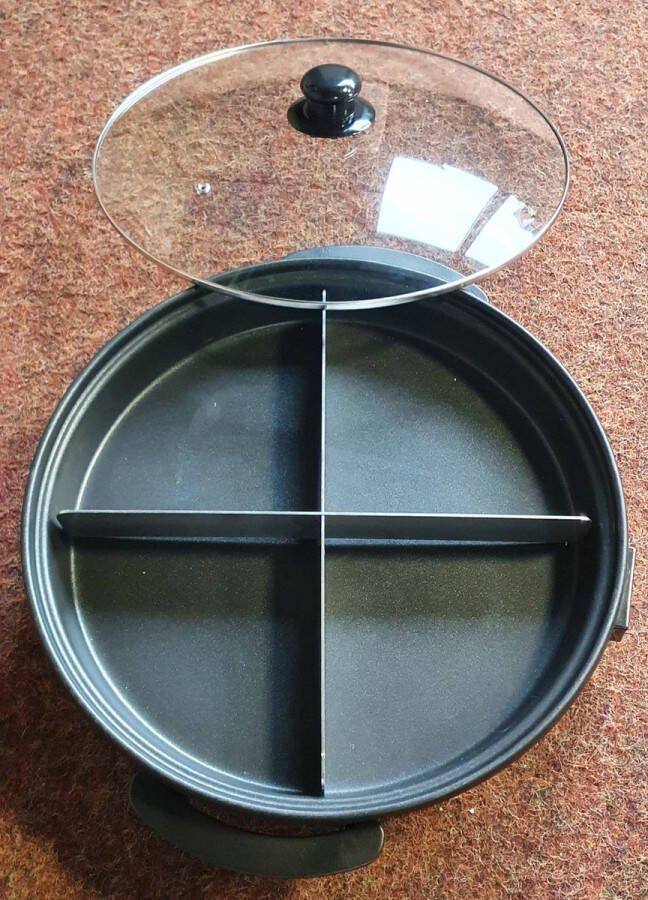 Bartscher Partypan met vakverdeling 6-vaks Ø41x(H)16.5cm Binnenpan: Ø38cm 1500Watt