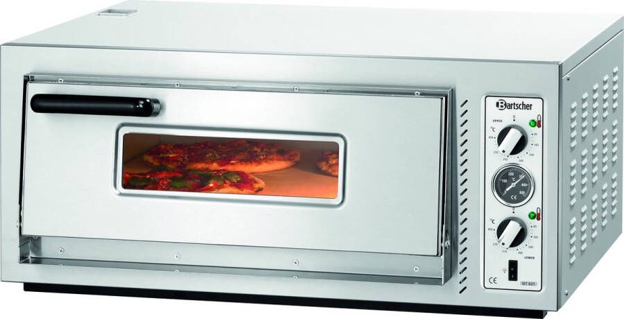 Bartscher Pizzaoven Elektrisch NT 621 1 Kamer 4 Pizza s Ø300mm 400V 885x790x400mm Horeca Oven