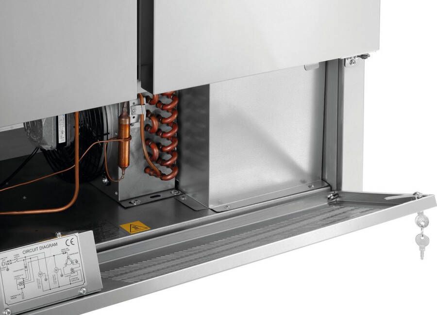 Bartscher Saladette 390L 3 Deuren 4x 1 1 GN Boven 0°C +10°C Geforceerd Klapdeksel 1365x700x887mm Horeca Oven