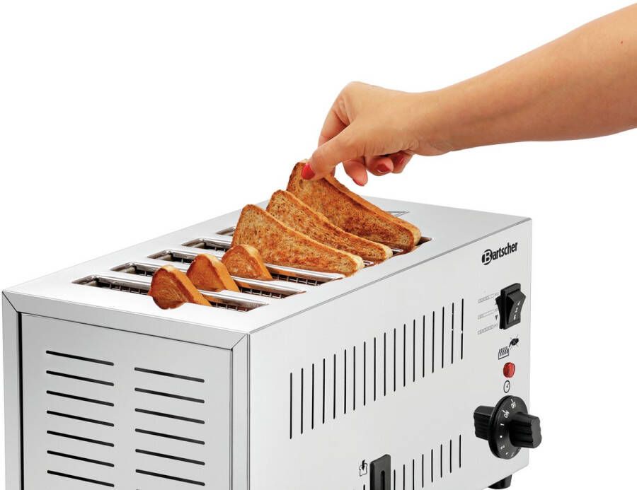 Bartscher Edelstalen toaster TS60 6 Sleuven 40 5(b) x 24 5(d) x 22 5(h) cm