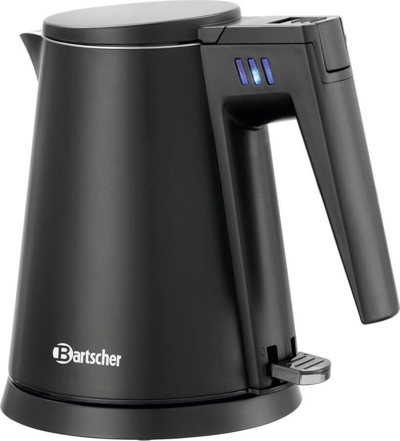 Bartscher waterkoker 0.6 liter 800 watt zwart geschikt voor gebruik op camping laag wattage