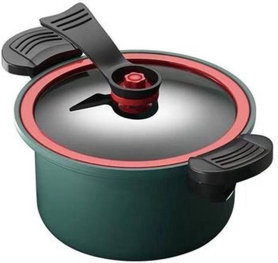 BASoo Soeppot & Snelkookpan – 3.5L 28 cm roestvrij staal (RVS) drukpan- Groen