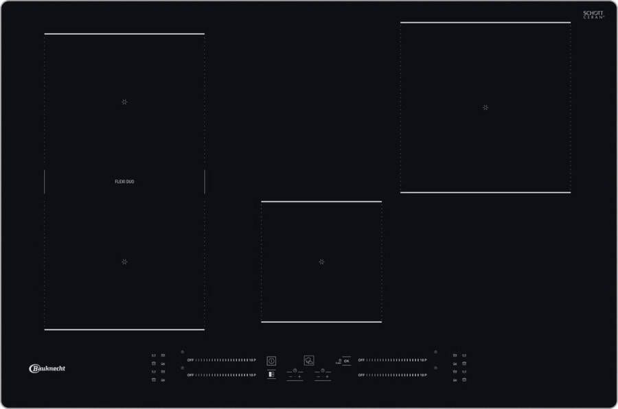 Bauknecht BS 2677C AL Aluminium Zwart Ingebouwd Inductiekookplaat zones Keramisch 4 zone(s) 4 zone(s)