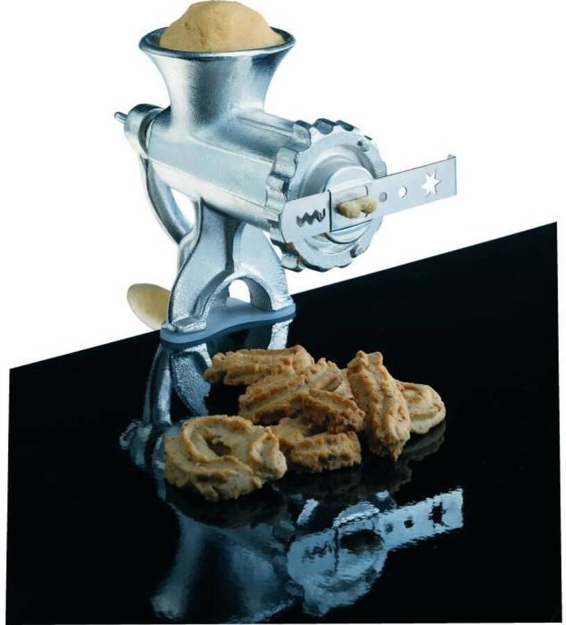 Baumalu Handmatige gehaktmolen van gietijzer 450076 Nr. 8 met deegaccessoires