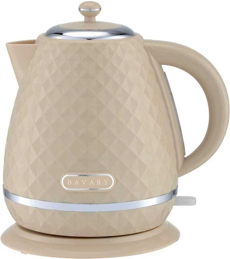 Bavary Diamant Design Waterkoker – Créme – 1.7 Liter – Snelkoker – Automatische Uitschakeling