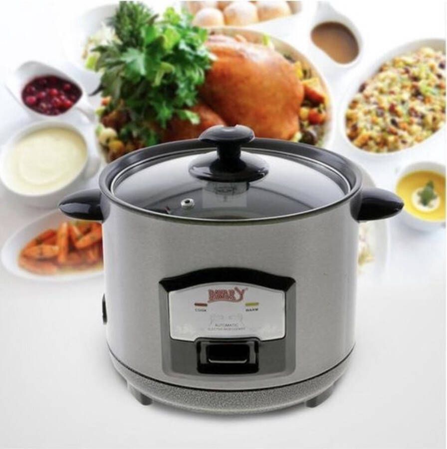 Bavary Rijstkoker XB-Y400 1 Liter 4-6 personen Inclusief maatbeker en lepel 400W Droogkookbeveiliging Anti-aanbaklaag RVS - Foto 2