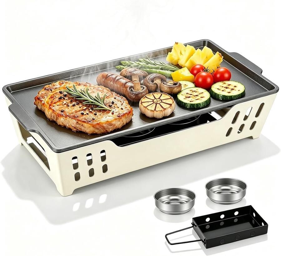 BBQ Warmhoudplaat Zilver 40 x 30 cm Aluminium met Deksel Voor Barbecue en Grill