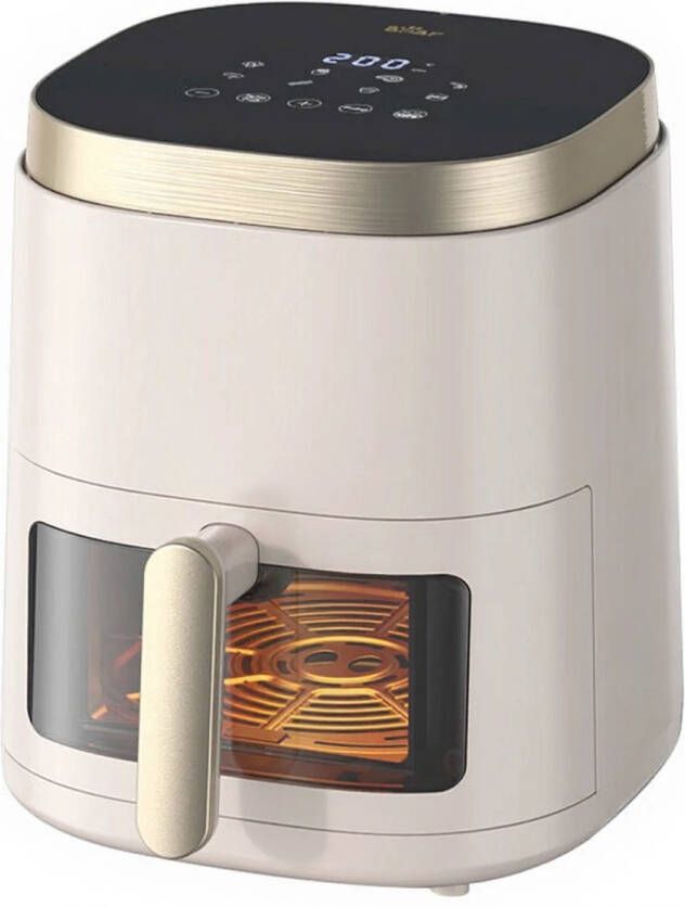 Bear Air Fryer QZG-F15E3 – 5L Heteluchtfriteuse met Kijkvenster – 1500W – Slim Touchscreen & 8 Programma s – Minder vetFrituren