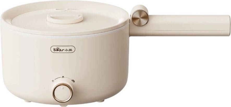 Bear Mini Elektrische Kookpan 1 6L – 2 Warmtestanden – Inklapbare Handgreep & Antiaanbaklaag – Compacte Multicooker met Droogkookbeveiliging