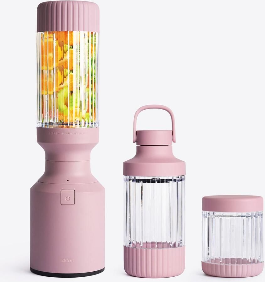Beast Mighty 850 Plus Krachtige Compacte Blender Smoothie To Go 850W 3 XL Tritan Bekers Mixt Moeiteloos IJs & Bevroren Fruit Lila