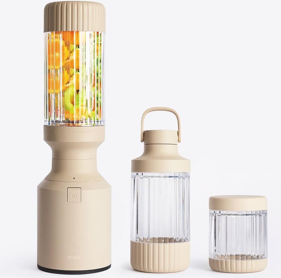 Beast Smoothie blender 850 W krachtige mixer met 3 draagbare Tritan-flessen 785 ml roestvrijstalen deksels en messen smoothiemaker voor milkshakes sauzen en meer zand