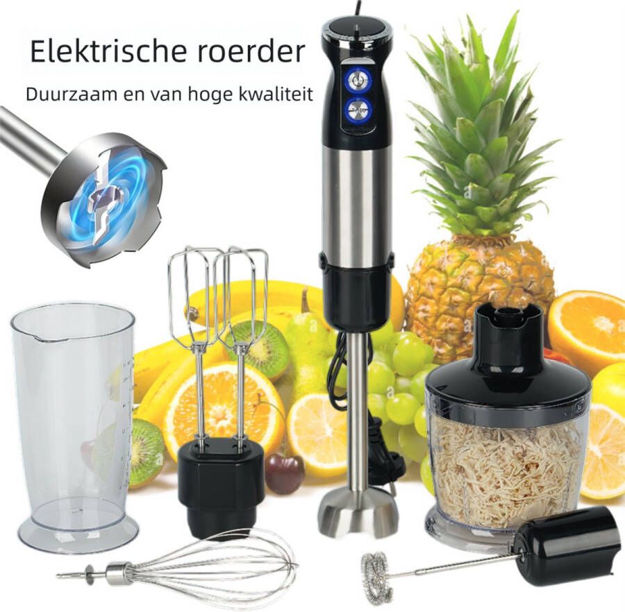 Bedee Handheld Elektrische Blender Krachtige Motor 800W 12 Snelheden Ergonomische Handgreep Zwart