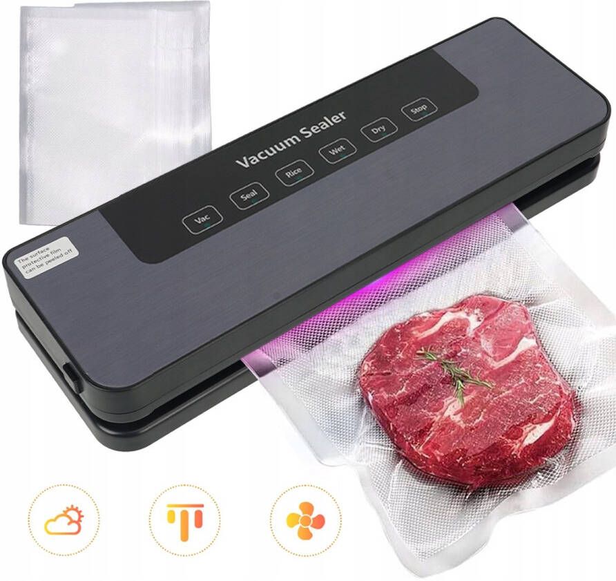 Bedee Home Automatische vacuümsealer Voedselverpakkingsmachine Zwart 120W Zuigkracht 60-65kPa Hoge intensiteit vacuümzuiging Gesplitst ontwerp