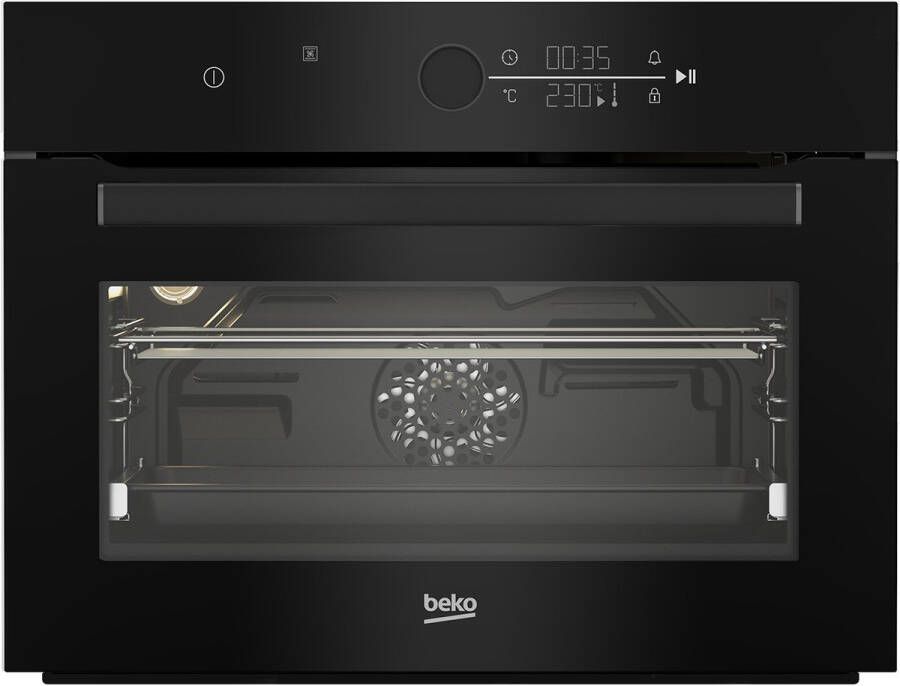 Beko BBCM17400B Inbouwoven Zelfreinigend Stoom Grill Zwart 48 l Ontdooifunctie Draaiknop Touch