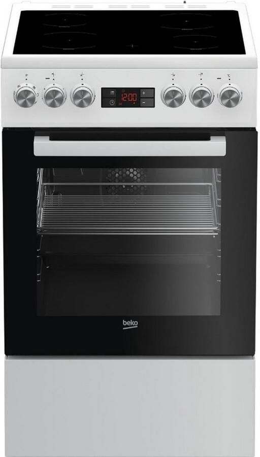 Beko 60l vitrokeramische kookplaat 4 branders wit FSE57302GWC - Foto 1