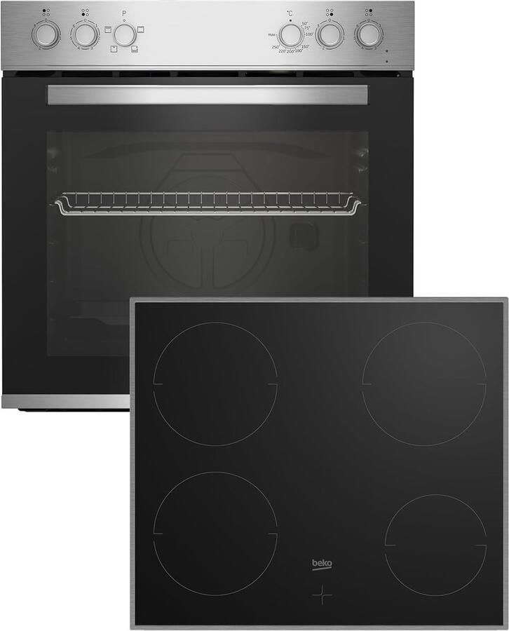 Beko BBUC12020X – Inbouw Herd-Set 60 cm – Glaskeramisch Kookveld 4-zones – Oven 74 L – Energieklasse A – RVS Zwart - Foto 5