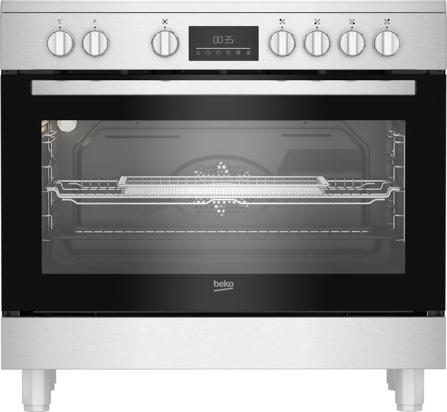 Beko BGM 30203 EX Vrijstaand fornuis Roestvrijstaal Draaiknop Touch Roestvrijstaal LED Emaille