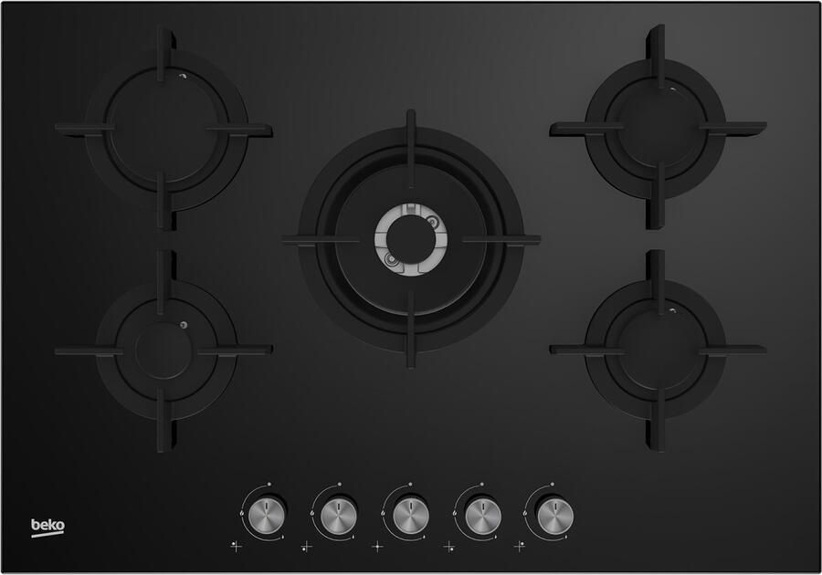 Beko gasglazen tafel 75cm 5 blacklights hilw75222s