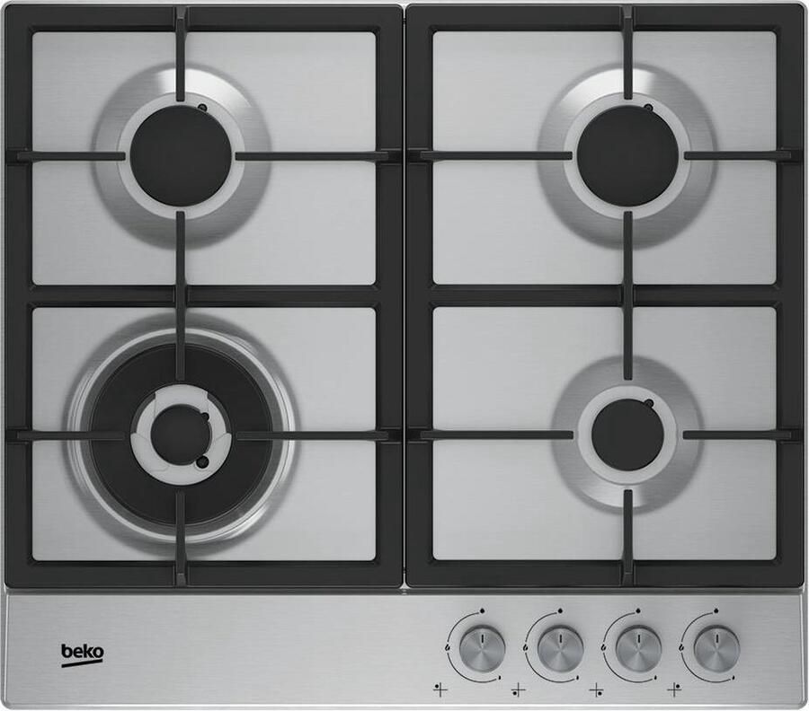 Beko HIAW 64225 SX kookplaat Roestvrijstaal Ingebouwd Gaskookplaat 4 zone(s)