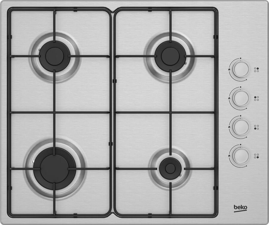 Beko HIGG641C3SX Roestvrijstaal Ingebouwd 60 cm Gaskookplaat 4 zone(s)