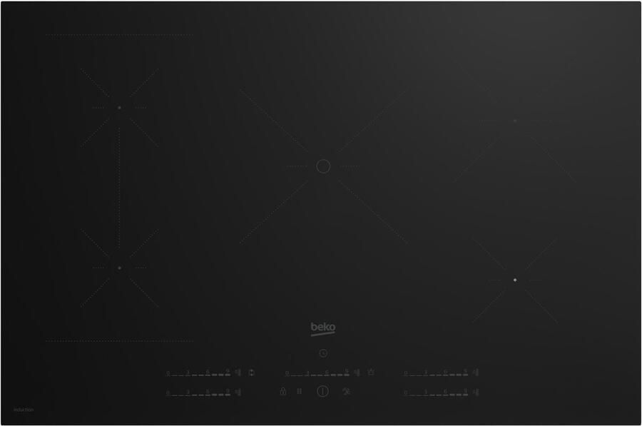 Beko HII85770SUFT kookplaat Zwart Ingebouwd 80 cm Inductiekookplaat zones 5 zone(s)