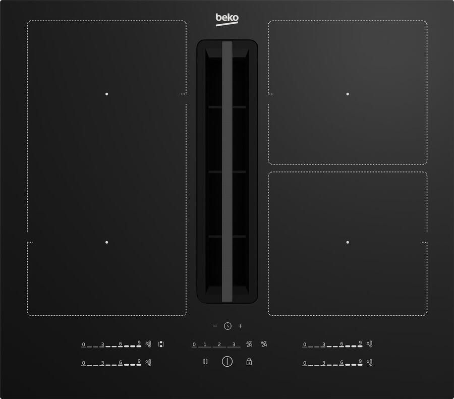Beko HIXI 64700 UF Zwart Ingebouwd 60 cm Inductiekookplaat zones 4 zone(s) Inbouw afzuigkap