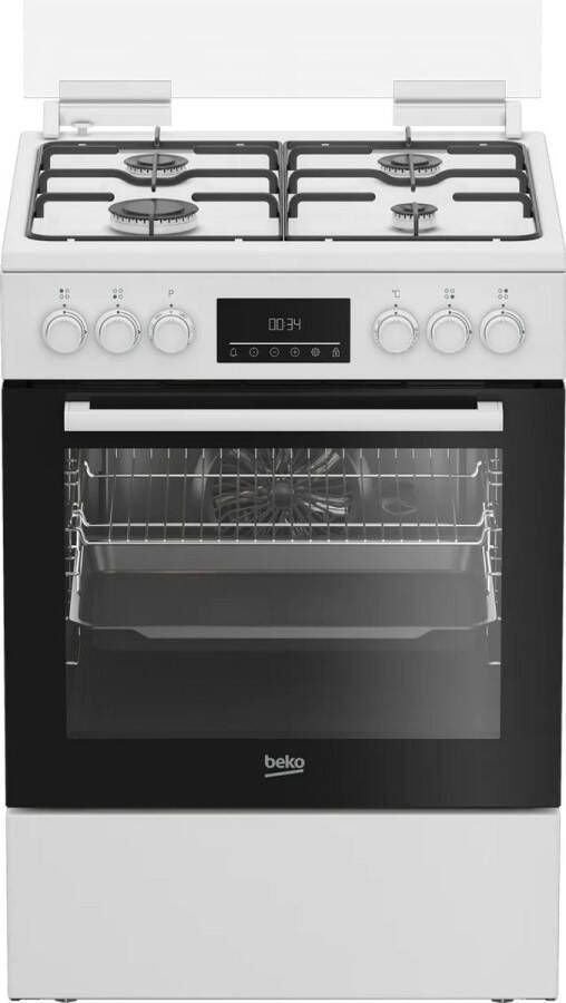 Beko FBM62320WDSN Fornuis Hetelucht 0ven 72L- Gaskookplaat Touch -Timer Stoomreiniging