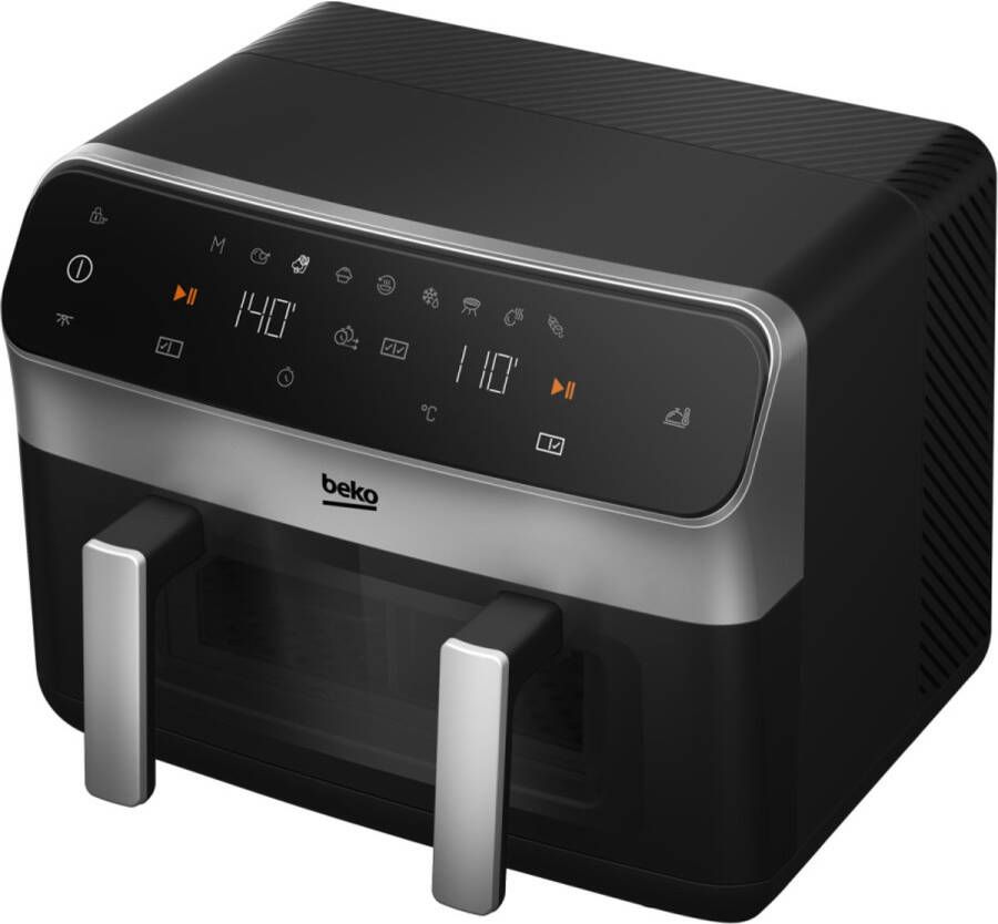 Beko FRL6488 Dubbel 9 5 l Vrijstaand 2400 W Heteluchtfriteuse Zwart