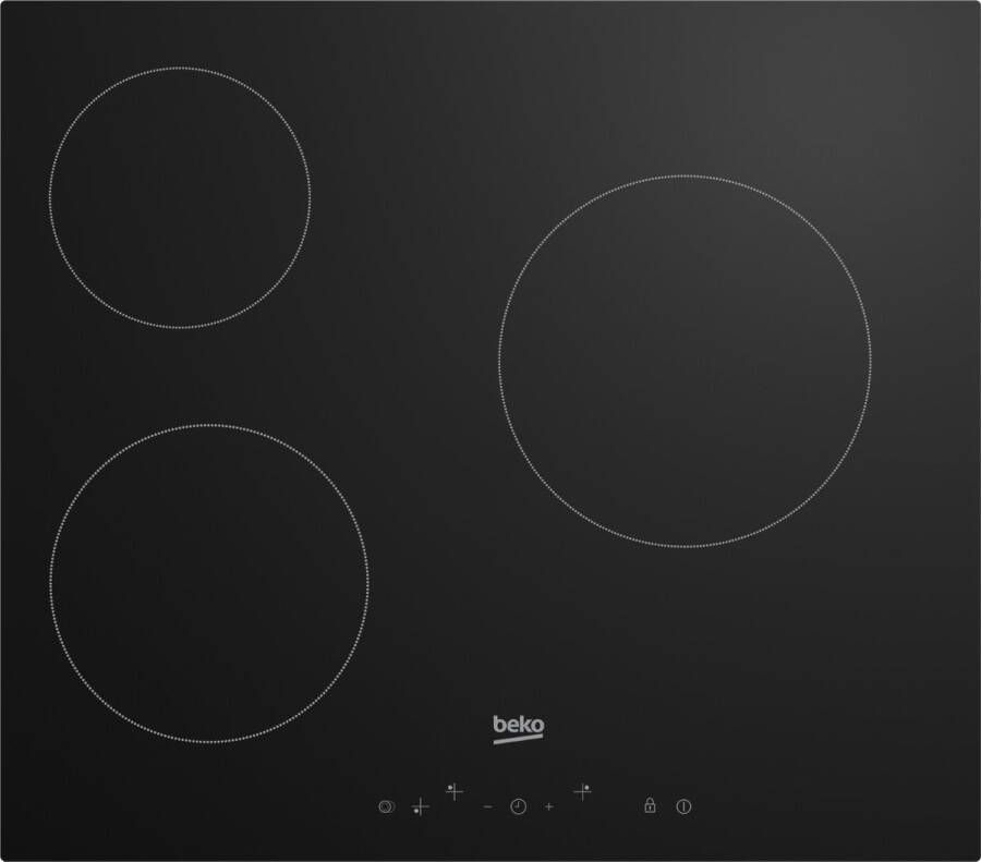 Beko HIC63400 Zwart Ingebouwd 60 cm Inductiekookplaat zones Glaskeramiek 3 zone(s)