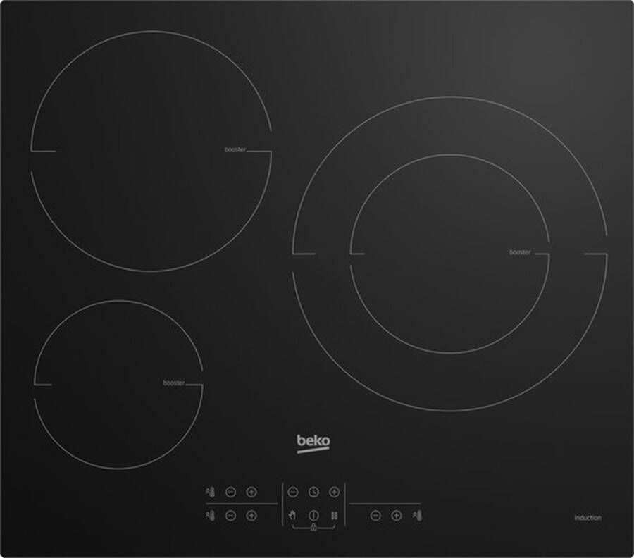 Beko HII63200MTB kookplaat Zwart Ingebouwd 58 cm Zone van inductiekookplaat 3 zone(s) - Foto 2