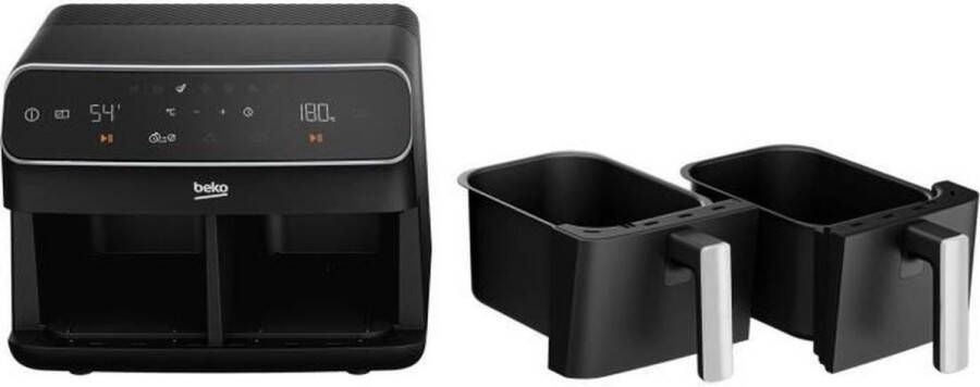 Beko Multifunctionele heteluchtfriteuse FRL5388B 2400 W 8 5 L voor 2 kg friet 2 tanks (2x 4 5 L) Zwart - Foto 2