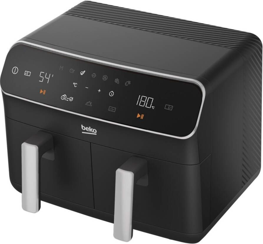 Beko Multifunctionele heteluchtfriteuse FRL5388B 2400 W 8 5 L voor 2 kg friet 2 tanks (2x 4 5 L) Zwart