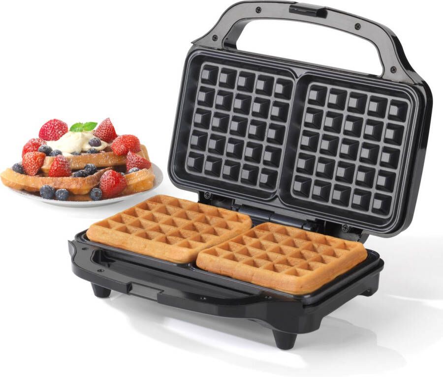 Salter Dubbele Wafelmaker – Antikleef Dual Wafelijzer Platen Diepe Belgische & Amerikaanse Wafels Automatische Temperatuurregeling Koelblijvende Handgreep Hartige Snacks & Desserts 900W - Foto 2
